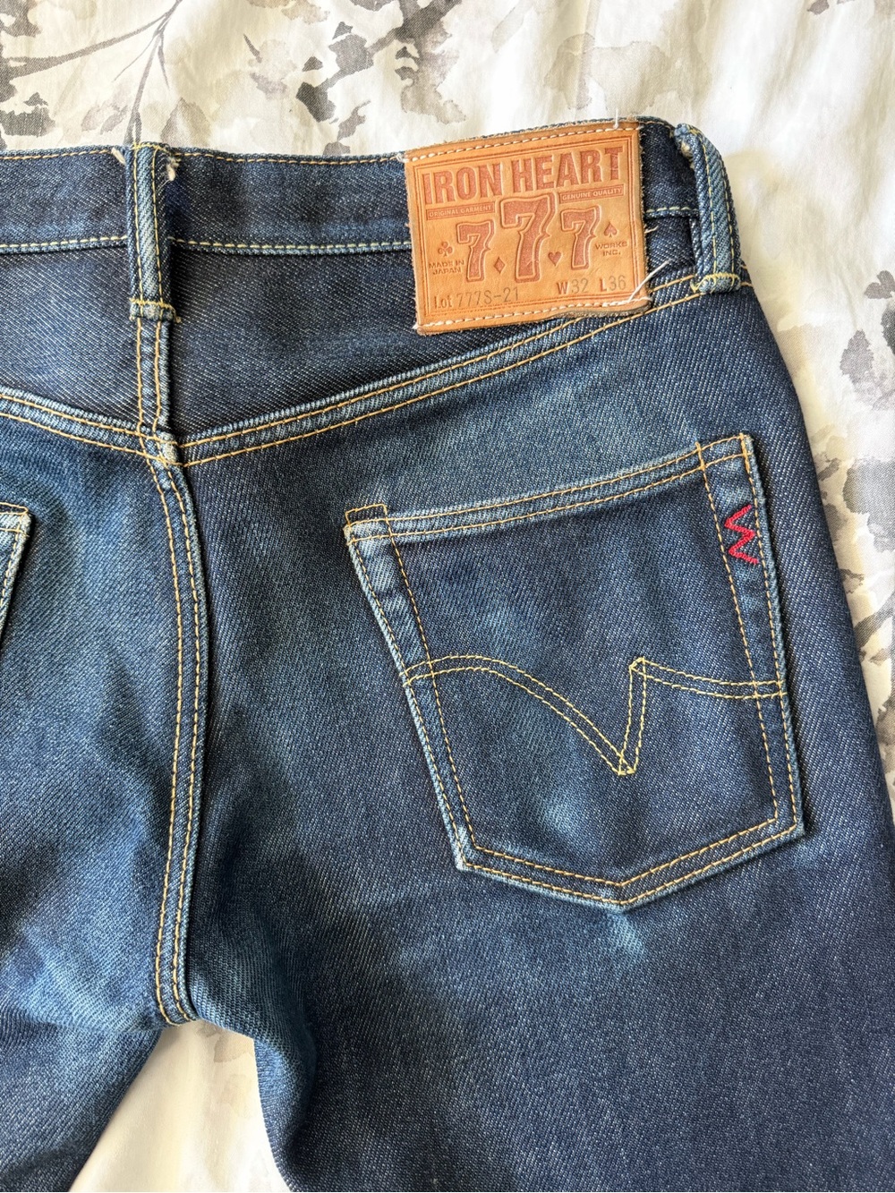 Iron Heart 21oz Japanese Selvedge Denim Slim Taper 777S-21 Sz32 Faded Distressed